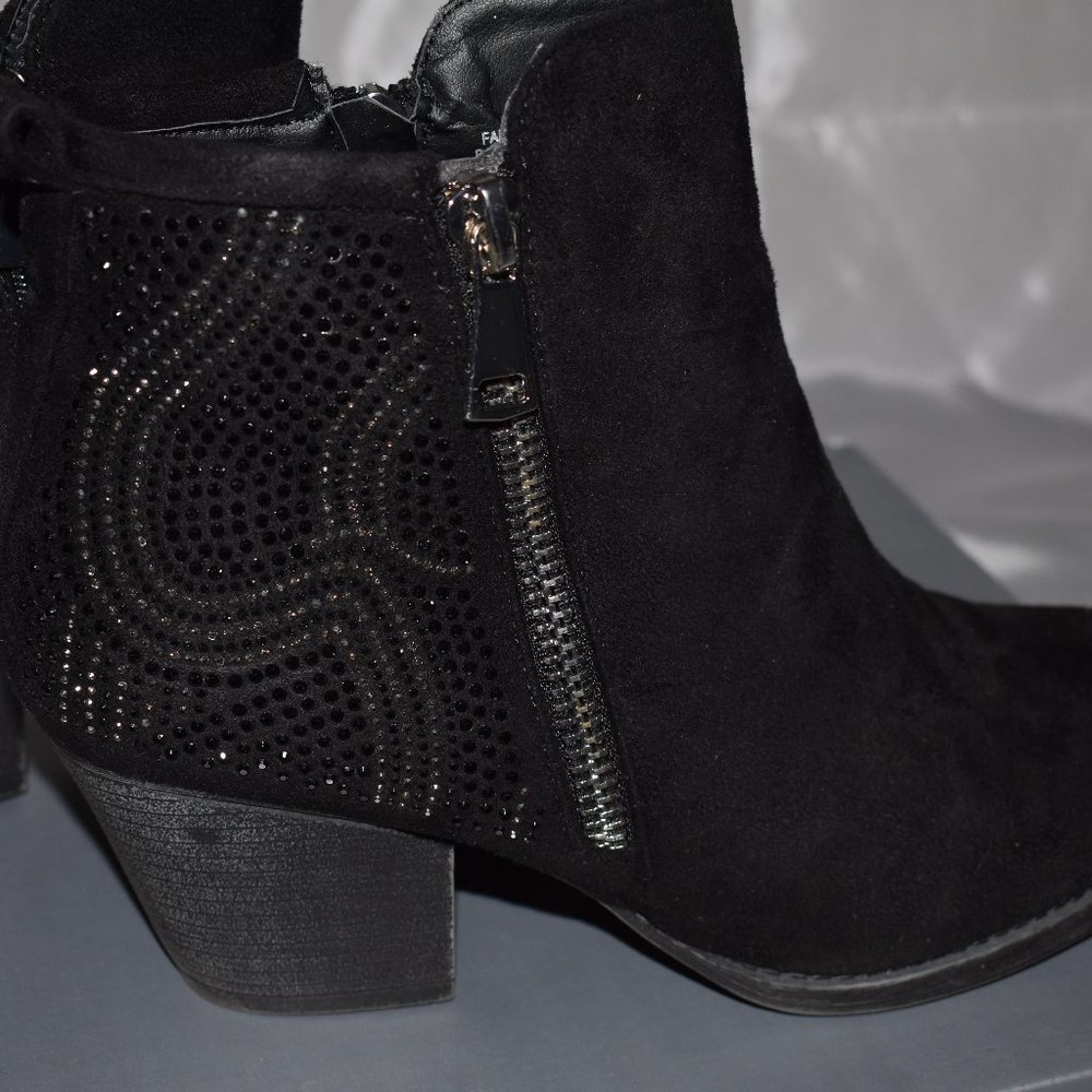 Womens Black Sparkly Bootie